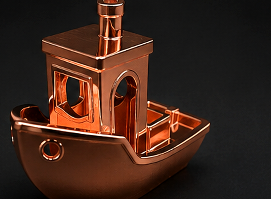 Copper plated Benchy with polished metal finish